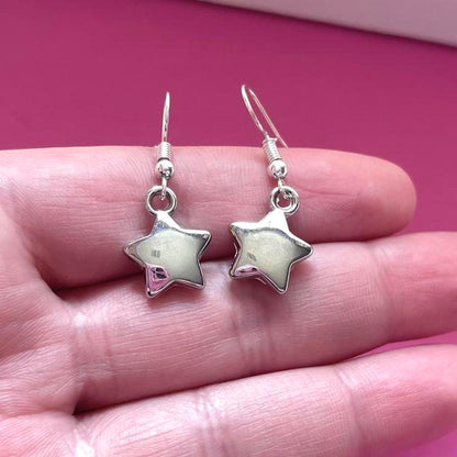 Puff star dangle earrings